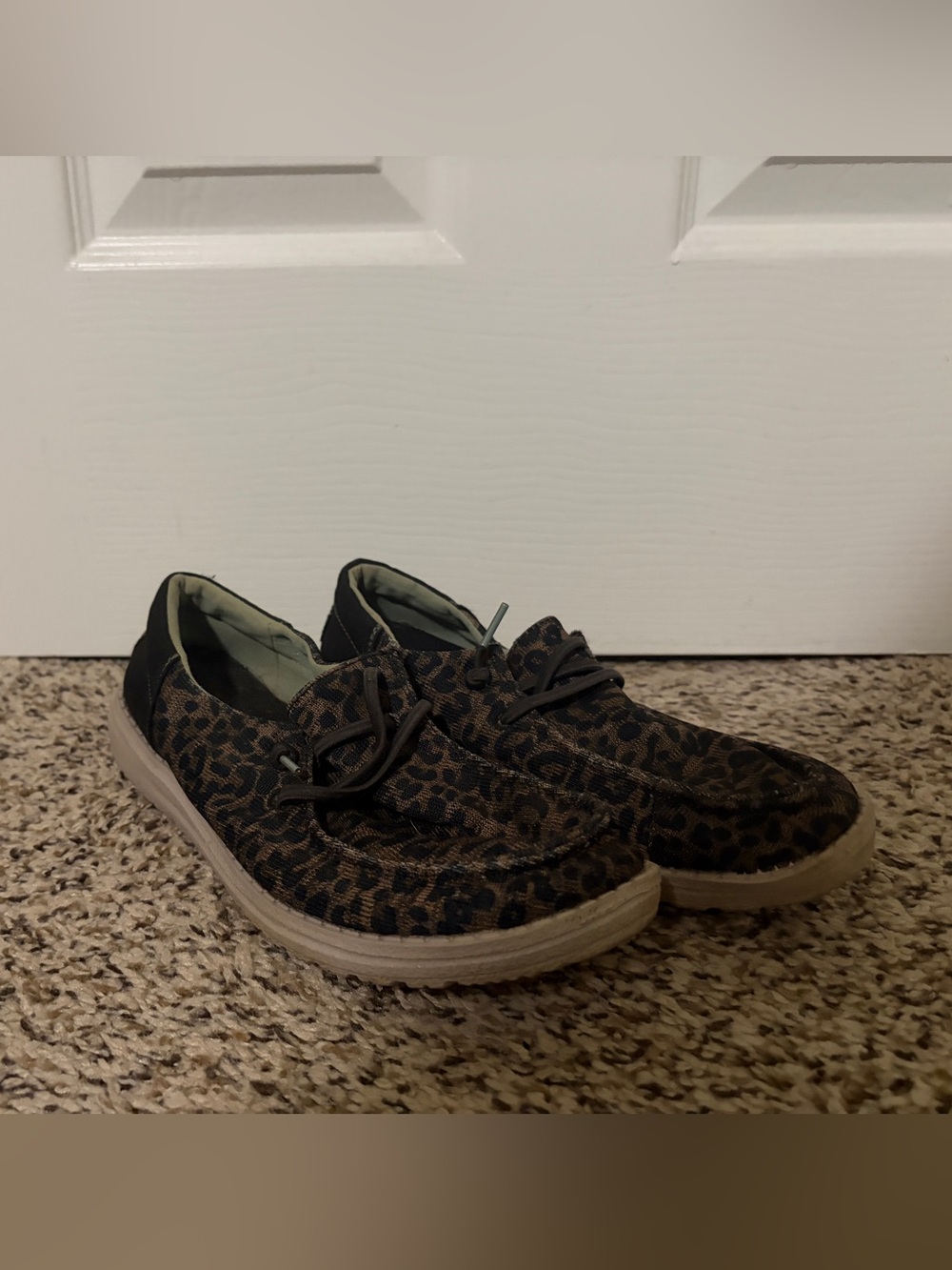 Women’s Casual Hey Dude Leopard Print Lace-Up Shoes - Brown